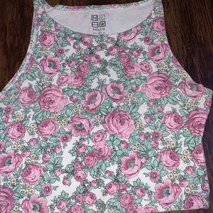 Floral crop tank top